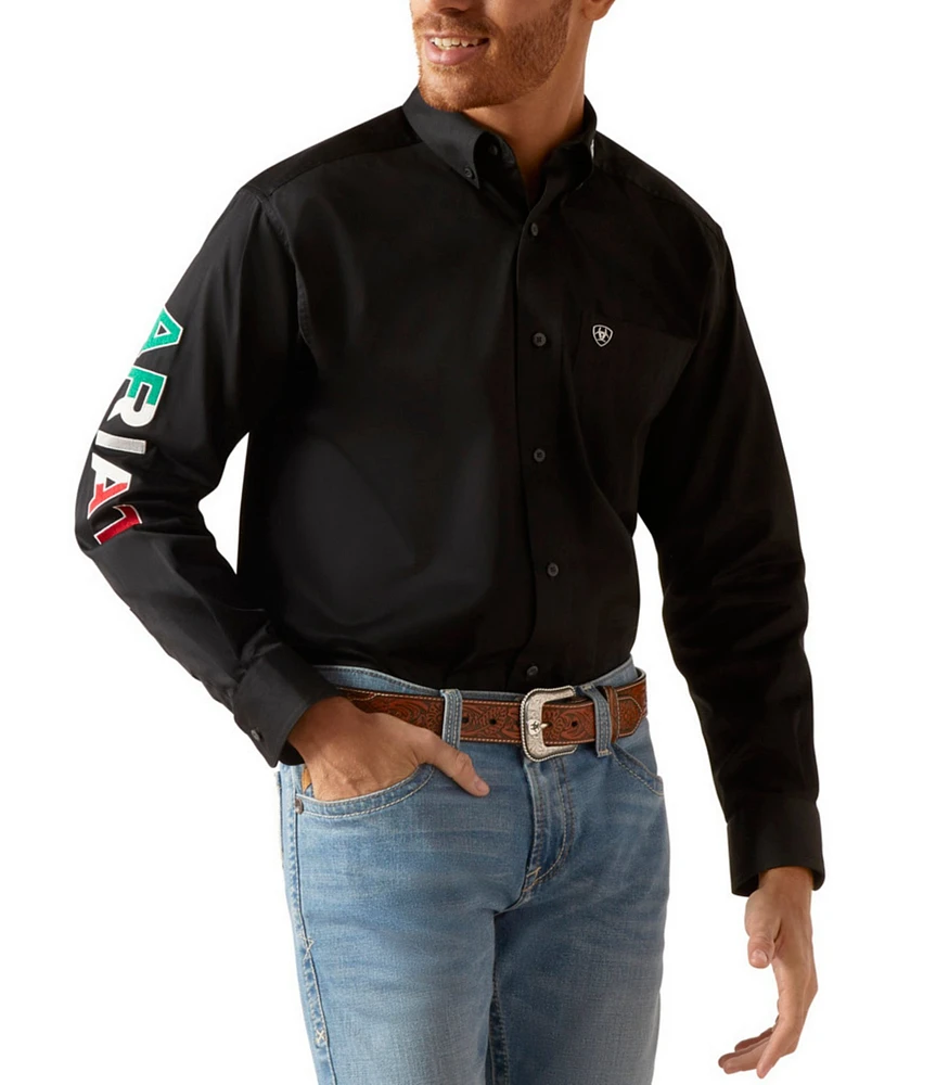 Ariat Classic Fit Long Sleeve Team Logo Twill Shirt