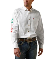 Ariat Classic Fit Button-Front Team Logo Long Sleeve Twill Shirt