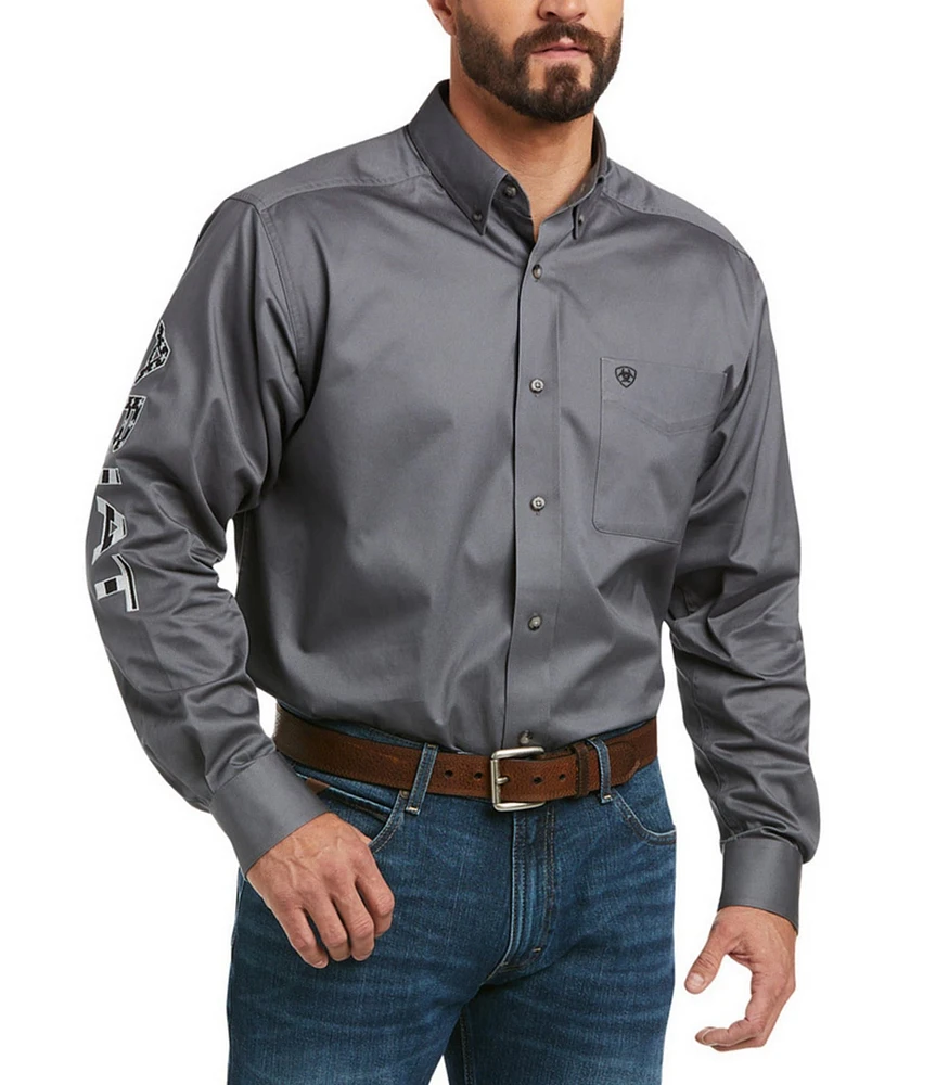 Ariat Classic Fit Team Logo Long Sleeve Twill Shirt