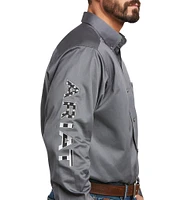 Ariat Classic Fit Team Logo Long Sleeve Twill Shirt