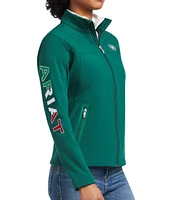 Ariat Classic Team Softshell Mexico Stand Collar Long Sleeve Zip Front Jacket