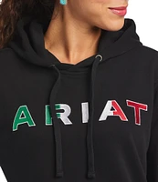 Ariat Cotton Fleece Embroidered Logo Long Sleeve Kangaroo Pocket Hoodie