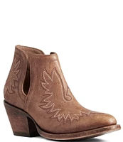 Ariat Dixon Leather Block Heel Western Booties