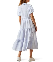 Ariat Dovestone Seersucker Puff Sleeve Tiered Shirt Dress