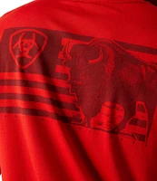 Ariat Etched Buffalo Flag Short Sleeve Graphic T-Shirt
