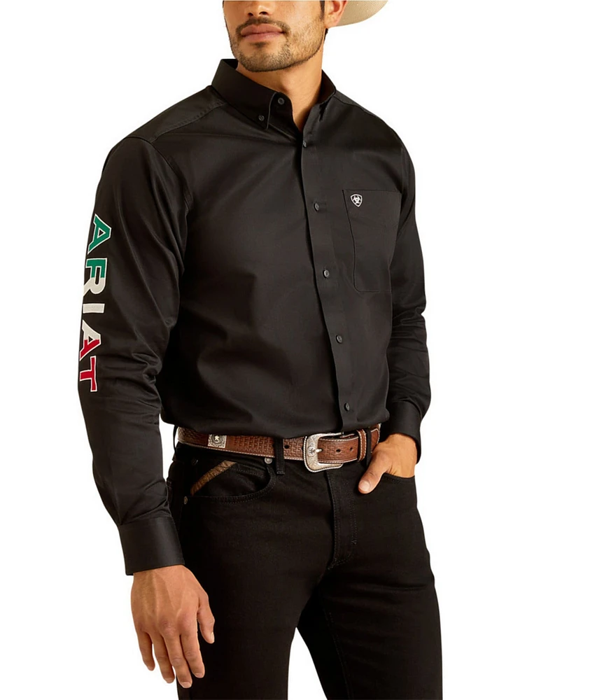 Ariat Fitted Long Sleeve Team Logo Twill Shirt