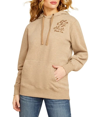 Ariat Fleece Bronco Embroidered Stitched Long Sleeve Hoodie