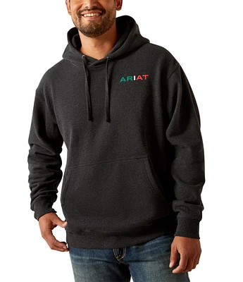 Ariat Graphic Mexico Flag Lookup Long Sleeve Brushed Fleece Hoodie