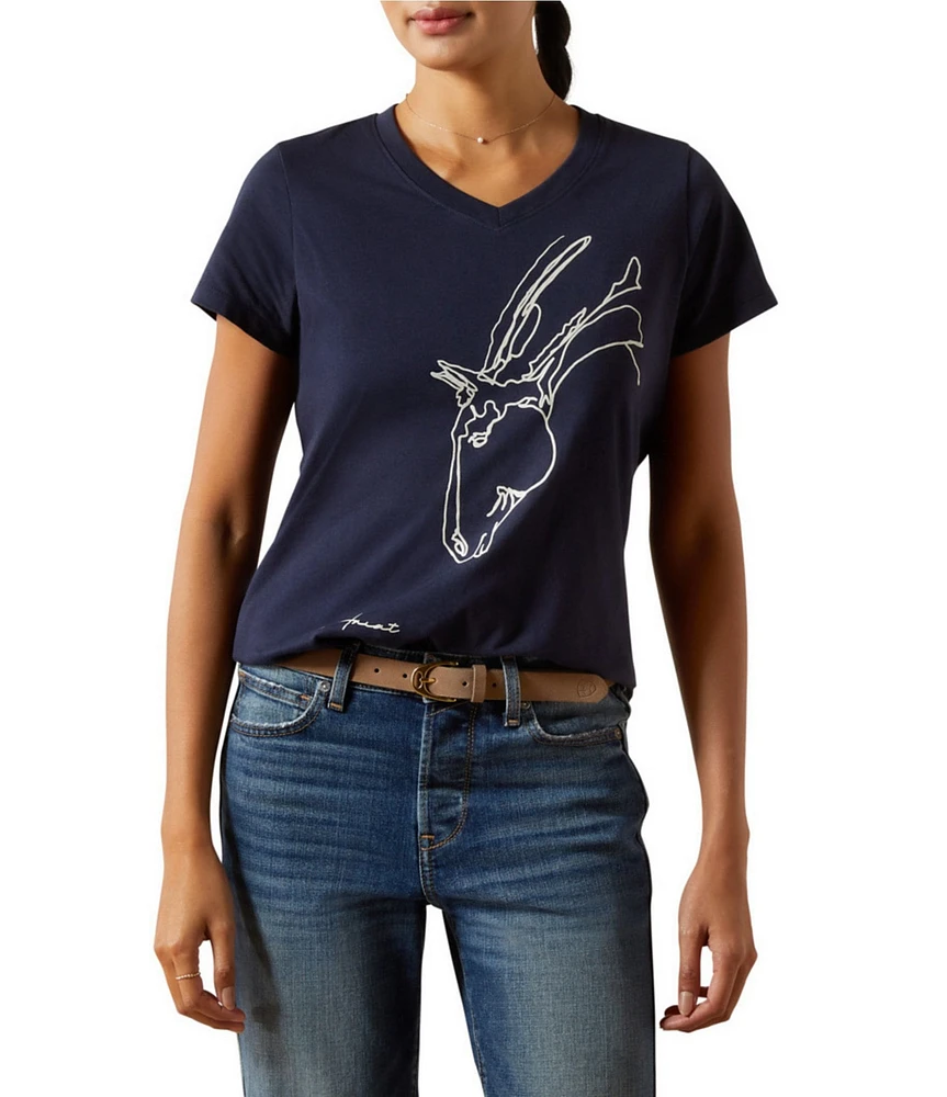 Ariat Hay Girl V-Neck Short Sleeve Graphic T-Shirt