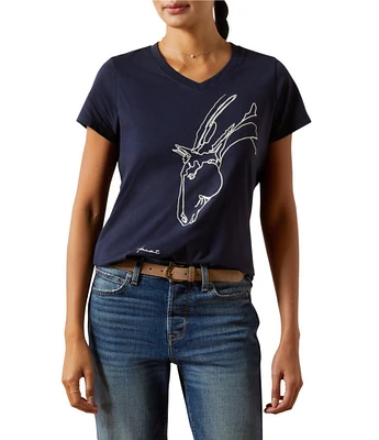 Ariat Hay Girl V-Neck Short Sleeve Graphic T-Shirt