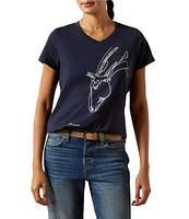 Ariat Hay Girl V-Neck Short Sleeve Graphic T-Shirt