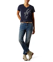 Ariat Hay Girl V-Neck Short Sleeve Graphic T-Shirt