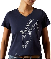 Ariat Hay Girl V-Neck Short Sleeve Graphic T-Shirt