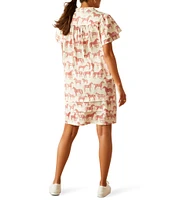 Ariat Iffley V-Neck Tiered Short Sleeve Poplin Shift Dress