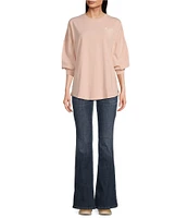 Ariat Jersey Knit Canvas Oversized Crew Neck Long Sleeve T-Shirt