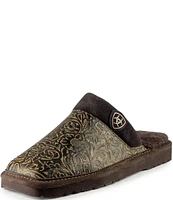 Ariat Men's Silversmith Embossed Leather Slippers