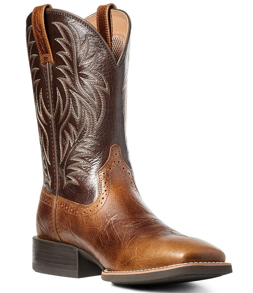 Ariat Men's Sport Wide Square Toe Four-Row Stitch Western Boots