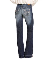 Ariat Mid Rise Stretch Denim Embroidered Pocket Wide Leg Jeans