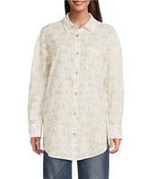 Ariat Poppy Summer Comic Toile Linen Blend Long Sleeve Overshirt