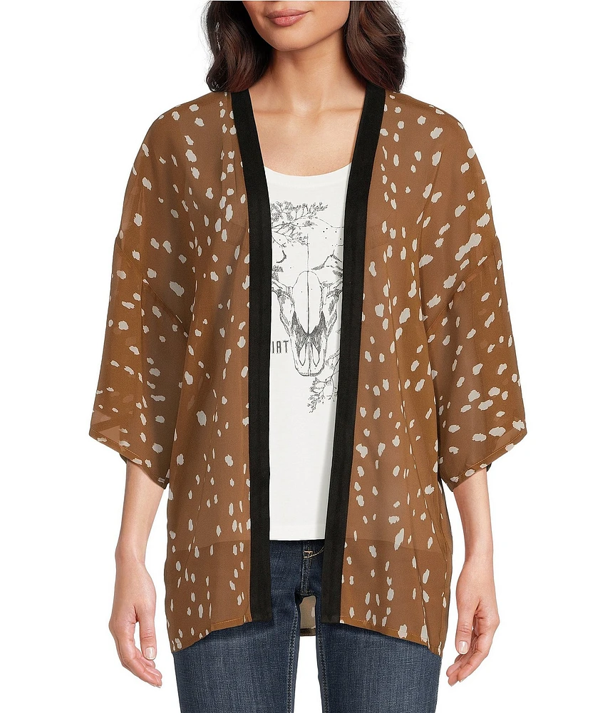 Ariat Printed Fawn 3/4 Sleeve Kimono