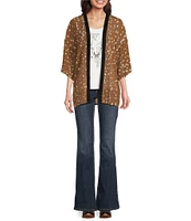 Ariat Printed Fawn 3/4 Sleeve Kimono