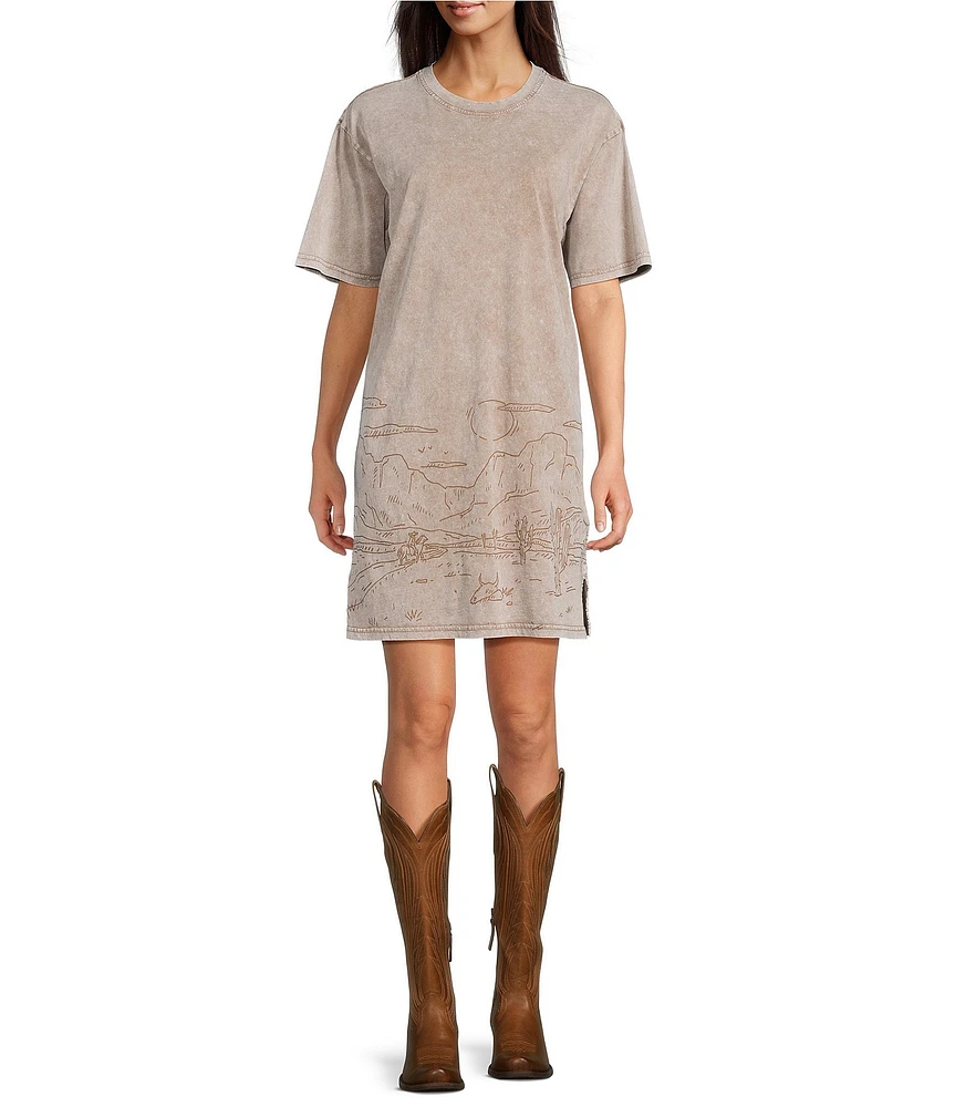 Ariat Road Trip Graphic Crew Neck Short Sleeve Tee Dress