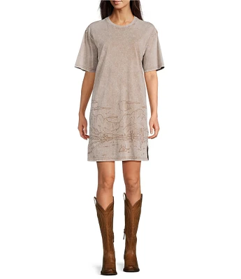 Ariat Road Trip Graphic Crew Neck Short Sleeve Tee Dress