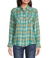 Ariat Roping Plaid Long Sleeve Snap Front Shirt