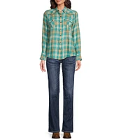 Ariat Roping Plaid Long Sleeve Snap Front Shirt