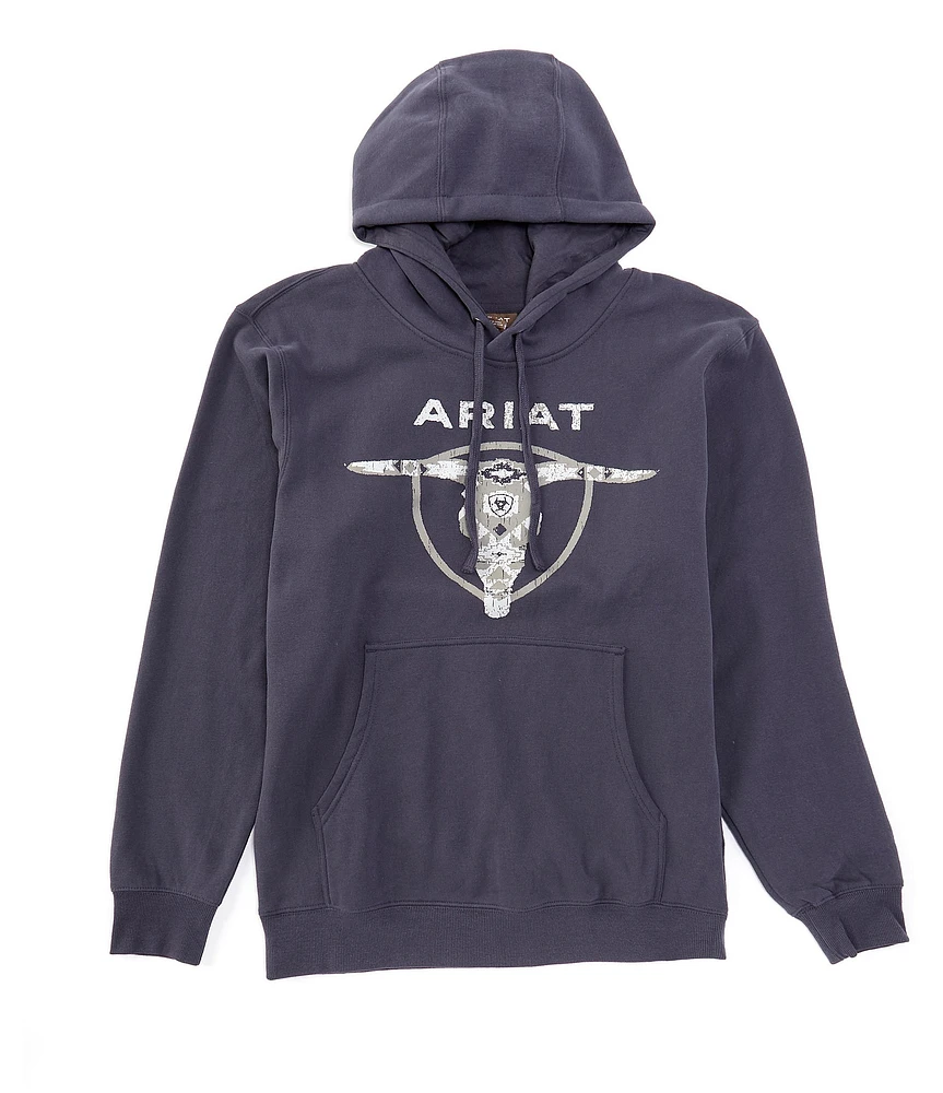 Ariat Southwestern Longhorn Long Sleeve Brushed Fleece Hoodie