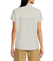 Ariat Vacation Cotton Camp Boxy Point Collar Short Sleeve Front Button Shirt