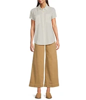 Ariat Vacation Cotton Camp Boxy Point Collar Short Sleeve Front Button Shirt