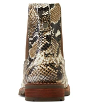 Ariat Wexford Snake Print Leather Chelsea Booties