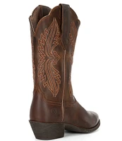 Ariat Women's Heritage Leather R Toe Stretch Fit Western Boots