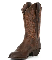 Ariat Women's Heritage Leather R Toe Stretch Fit Western Boots