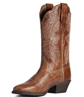 Ariat Women's Heritage Leather R Toe Stretch Fit Western Boots