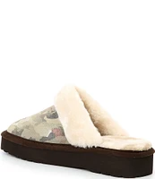 Ariat Women's Jackie Square Toe Faux Fur Glitter Suede Camo Slippers