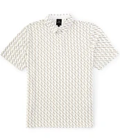 Armani Exchange Allover Logo Print Short Sleeve Polo Shirt