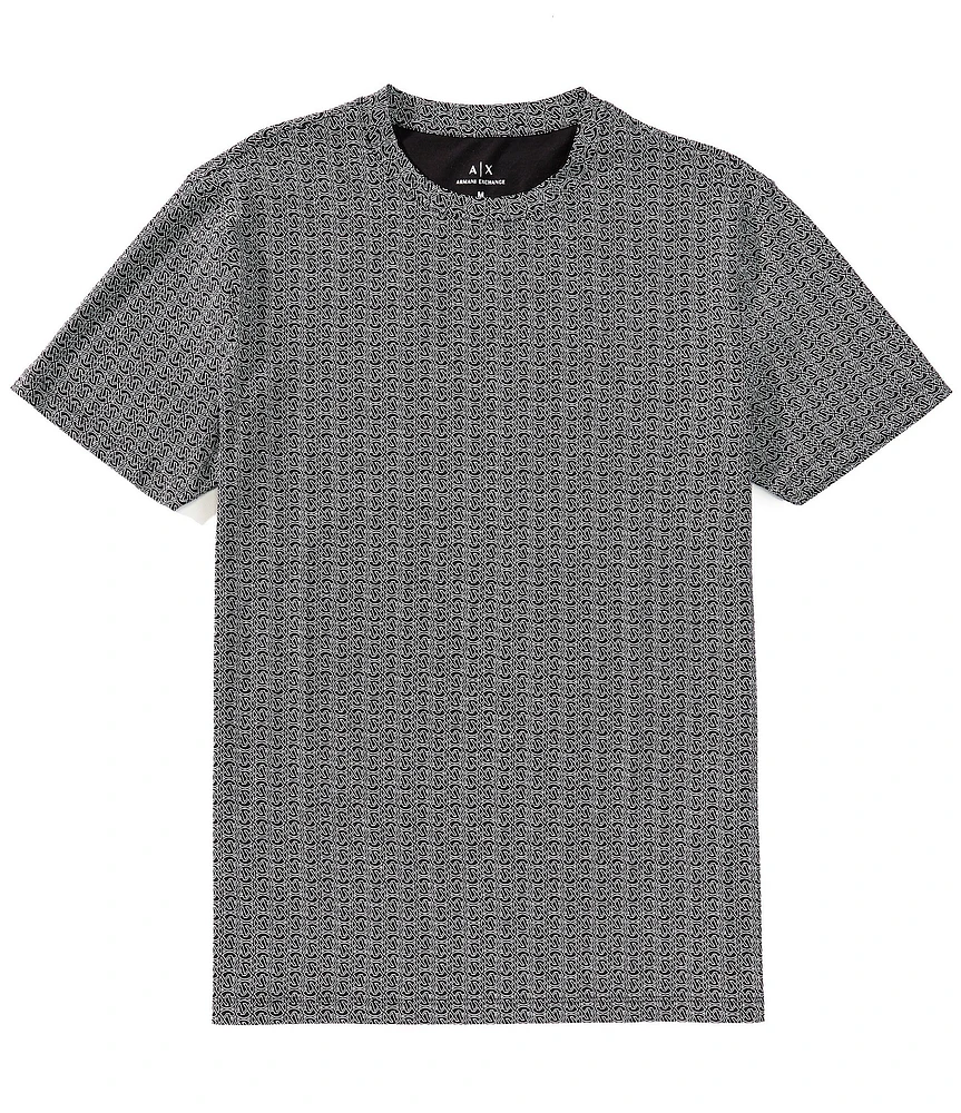Armani Exchange Allover Mini Logo Print Short Sleeve T-Shirt