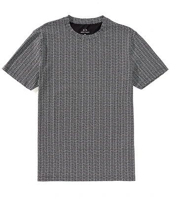 Armani Exchange Allover Mini Logo Print Short Sleeve T-Shirt