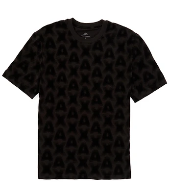 Armani Exchange Allover Logo Print Short Sleeve T-Shirt