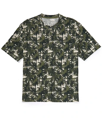 Armani Exchange Allover Palm Tree Print Short Sleeve T-Shirt