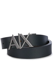 Armani Exchange AX Buckle 1.2#double; Reversible Leather Belt