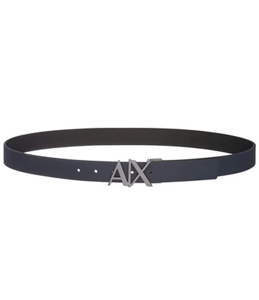 Armani Exchange AX Buckle 1.2#double; Reversible Leather Belt