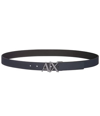 Armani Exchange AX Buckle 1.2#double; Reversible Leather Belt