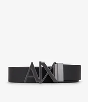 Armani Exchange AX Buckle 1.2#double; Reversible Leather Belt