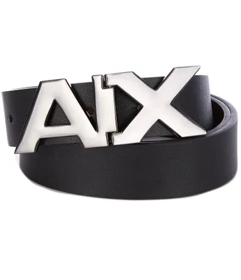 Armani Exchange Black AX Hinge 1.2#double; Reversible Belt