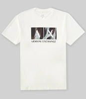 Armani Exchange Camo Box Logo Graphic Short Sleeve T-Shirt