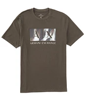 Armani Exchange Camo Box Logo Graphic Short Sleeve T-Shirt