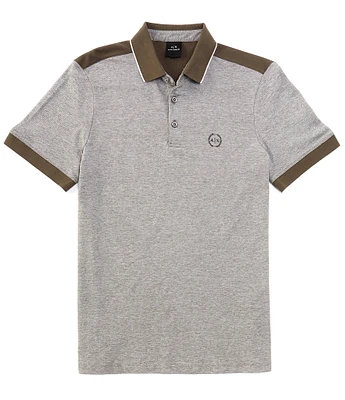 Armani Exchange Contrasting Color Short Sleeve Polo Shirt